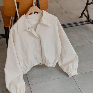 Collared Nylon Blouson Jacket