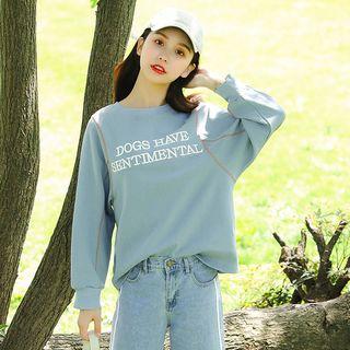 Lettering Sweatshirt / Wide-leg Jeans