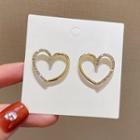 Heart Rhinestone Alloy Earring 1 Pair - E3106 - Gold - One Size