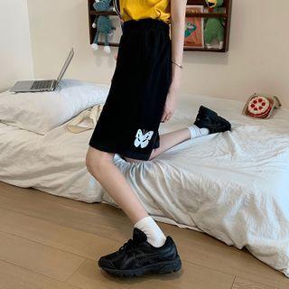 High-waist Butterfly Printed Shorts