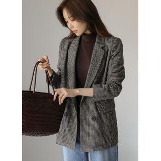 Double-button Checked Blazer