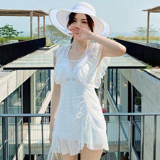 Cap-sleeve Mesh Swimdress