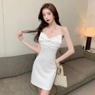 Spaghetti Strap Bow Accent Slim-fit Dress