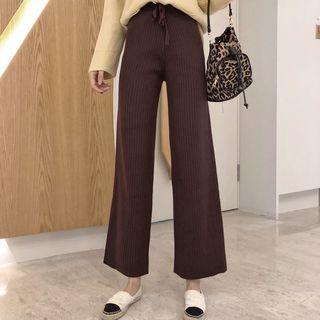 High Waist Wide-leg Ankle Length Pants