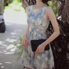 Sleeveless Cutout Patterned Dress