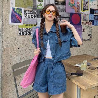 Short-sleeve Denim Jacket / Shorts