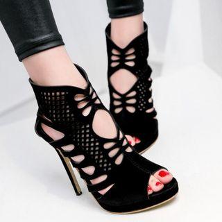 Back Zip High Heel Sandals