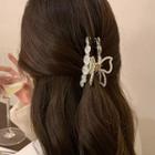 Beaded Butterfly Hair Claw Faux Pearl - Gold - One Size