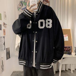 Long-sleeve Letter Printed Baseball Jacket