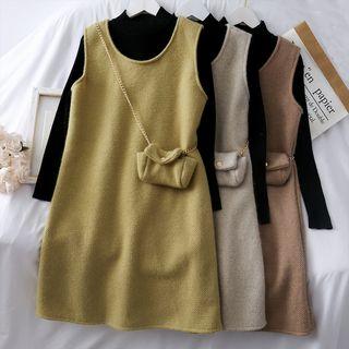 Set: Mock-neck Top + Tank Dress