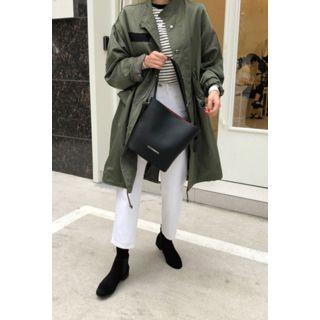 Pocket-detail Zip-up Long Parka