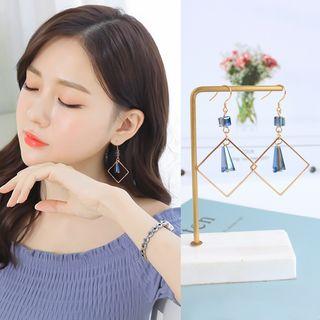 Artificial Crystal Square Dangle Earring