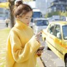 Turtleneck Loose-fit Plain Sweater