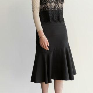 Zip-up A-line Skirt