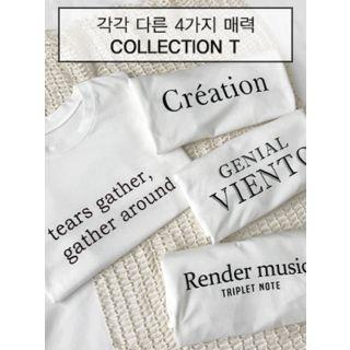 Long-sleeve Lettering T-shirt (4 Types)