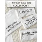 Long-sleeve Lettering T-shirt (4 Types)