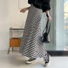 Checked Flared Maxi Skirt