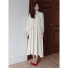 Round-neck Tie-back Long Dress