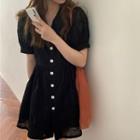 Short-sleeve Midi A-line Dress / Mini A-line Dress