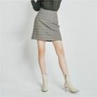 Glen-plaid A-line Miniskirt