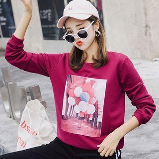 Long-sleeve Balloon Print T-shirt