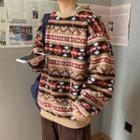 Patterned Fleece Sweatshirt