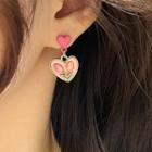 Flower Heart Drop Earrings
