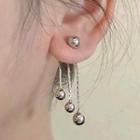Bead Alloy Fringed Earring 1 Pair - 2462a - Silver Pin - Fringed - Silver - One Size