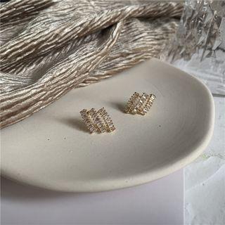 Rhinestone Earring 1 Pair - S925silver Earrings - One Size