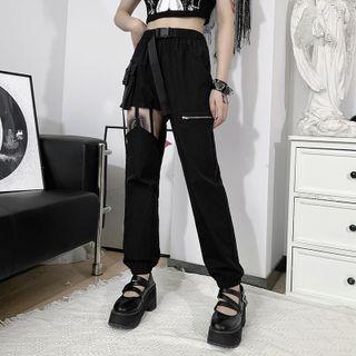 Cutout Cargo Jogger Pants