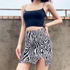 Zebra-print High-waist Pencil Skirt