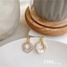 Geometry Drop Earring 1 Pair - White & Gold - One Size