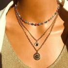 Evil Eye Layered Necklace Gold - One Size