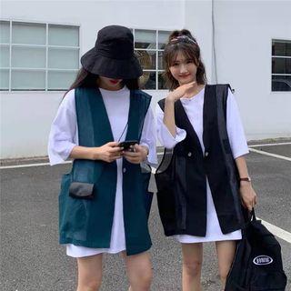 Set: 3/4-sleeve T-shirt + Sheer Vest