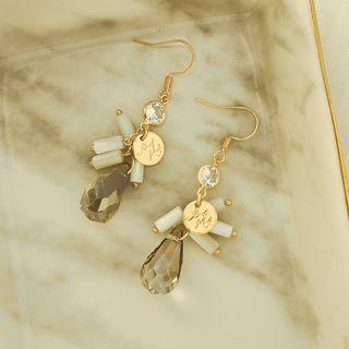 Faux Crystal Drop Earring 1 Pair - Gold - One Size