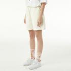 Drawstring-waist Whistle-embroidered Cotton Shorts Ivory - One Size