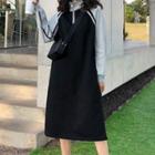 Half-zip Raglan Midi Sweatshirt Dress