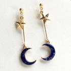 Alloy Moon & Star Dangle Earring 1 Pair - Earrings - One Size