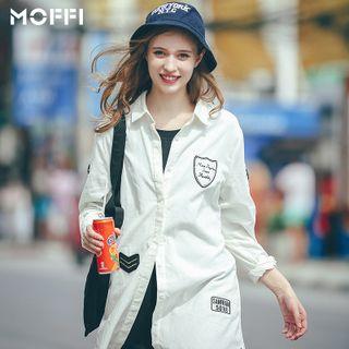 Embroidered Corduroy Long Jacket