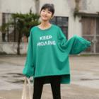 Lettering Pullover Green - One Size