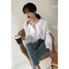 Bell-sleeve Cross-strap Blouse