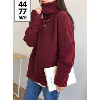Turtle-neck Oversized Knit Top