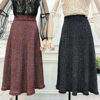 Glitter Knit A-line Midi Skirt