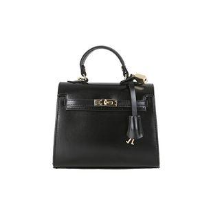 Pattern-strap Padlock Belted Satchel