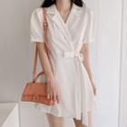 Short-sleeve A-line Coat Dress