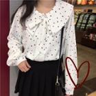 Heart Print Blouse As Shown In Figure - One Size