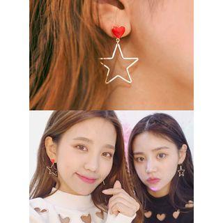 Heart Star Dangle Earrings