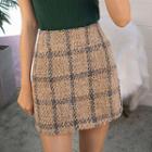 Check Mini Tweed Skirt