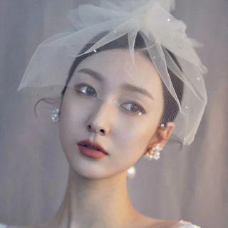 Wedding Faux Pearl Earring / Wedding Veil