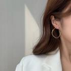 Square Alloy Hoop Earring 1 Pair - Gold - One Size